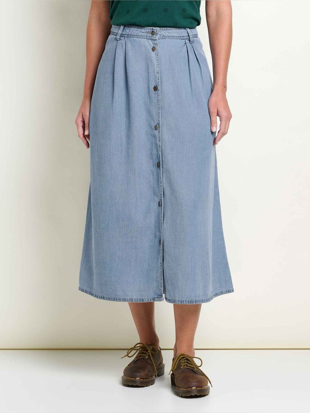 Toad&Co Piñon Soft Denim Midi Skirt Bar Harbor / XS NEW WITH TAGS NWT
